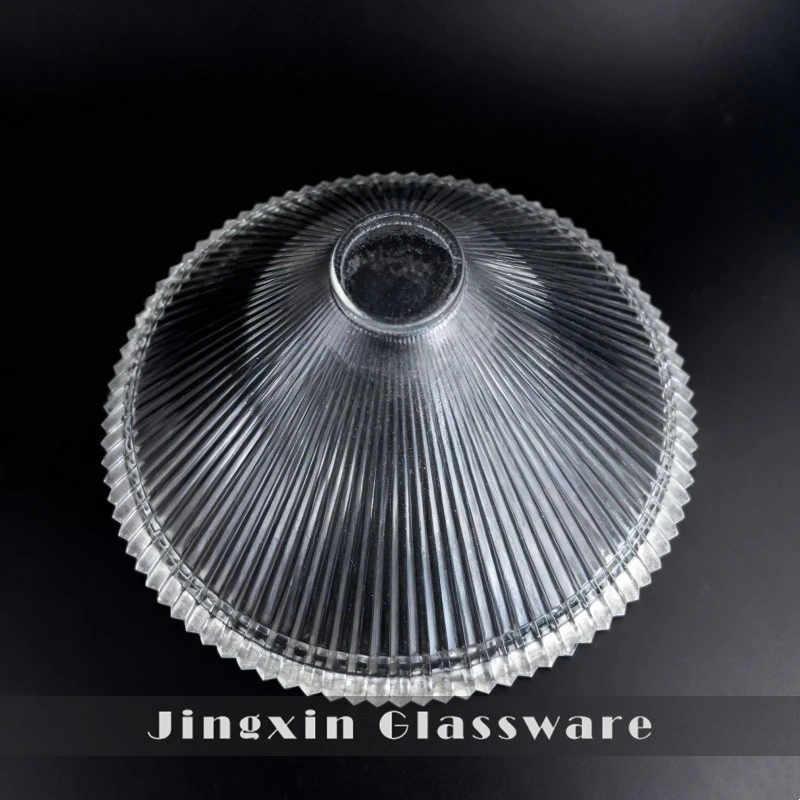 Pressed Glass Striped Pendant Lamp Shade factory